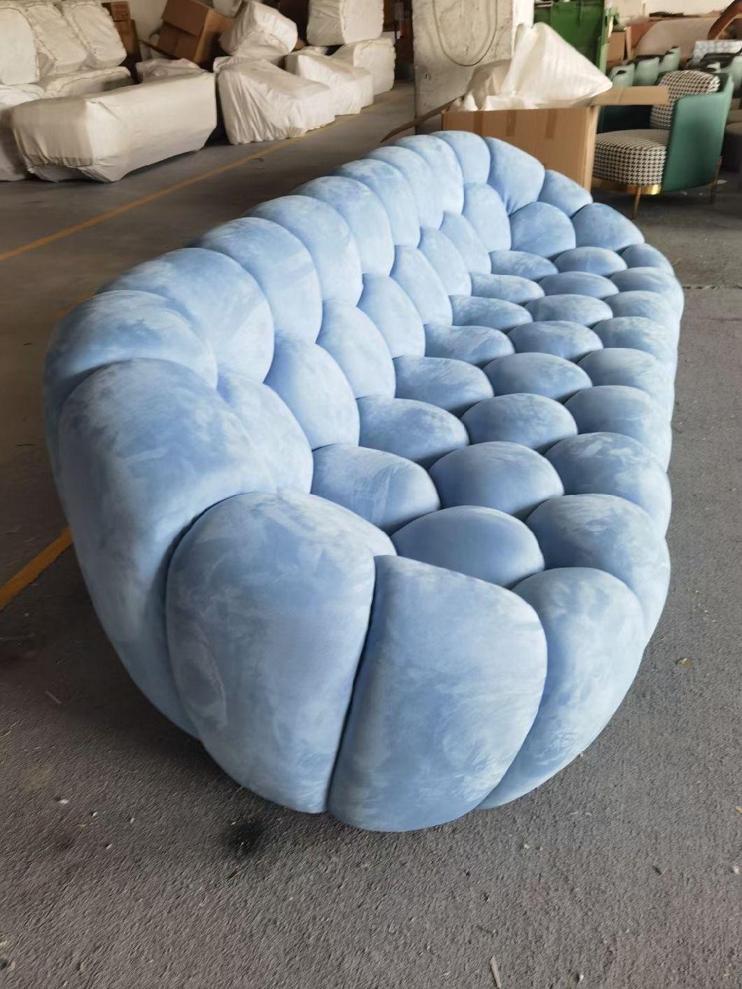 Modern Double Seater Honeycomb Fabric Bubble Soft Sofa Couch