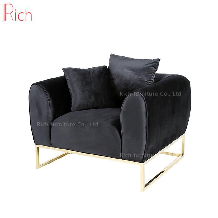 New American Style Living Room Furniture Tufted Black Sofa Couch Oneseat