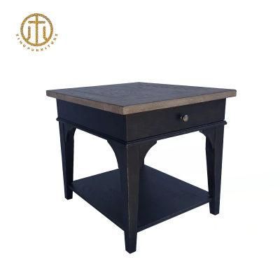 Poplar Brown Square Solid Wood Bedroom Coffee Table