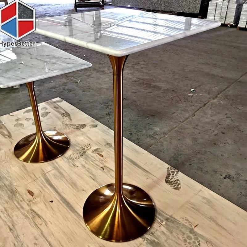 Artificial Marble Table Top 80cm with Black Tulip Base Center Table