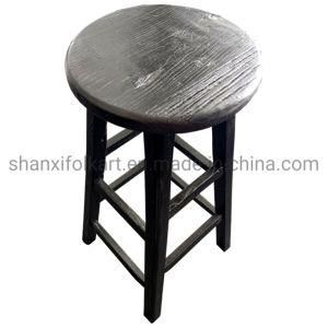 Chiense Antique Black Lacquer Stool -Bar Stool