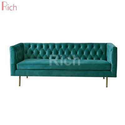 Green Fabric Couch Set Modern Design I Shape Sofa for Sale