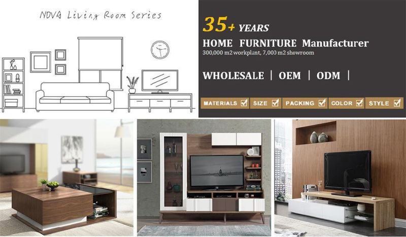 Nova Modern Home Living Room Sofa Furniture TV Stand Wooden White Gloss Coffee Table TV Cabinet