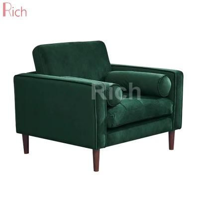 Nordic Style Living Room Set Green Fabric Velvet Arm Couch