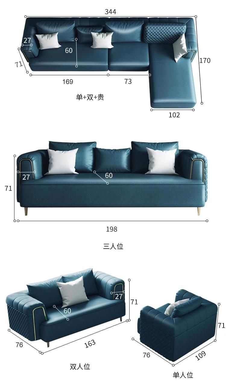 Low Armrest and Backrest U Type Office Sectional Modular Sofa Set