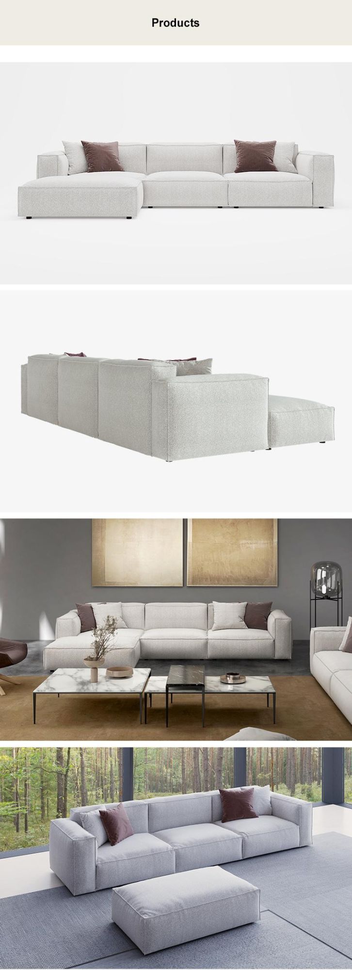 Modern Wholesale Furniture Factory Home Sectional High Performance Fabric Sofa