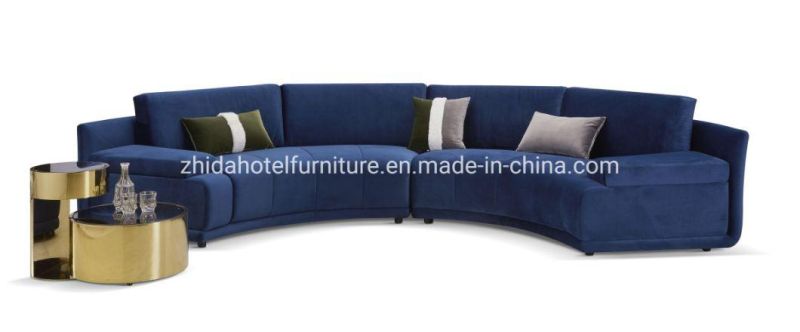 Hotel Living Room Furniture Reception Bedroom Fabric Wooden Metal Sofa