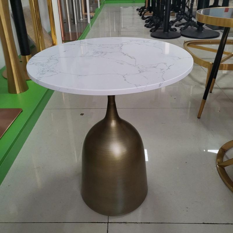 OEM/ODM Luxury Modern Design Home Furniture Stainless Steel Base Side Table