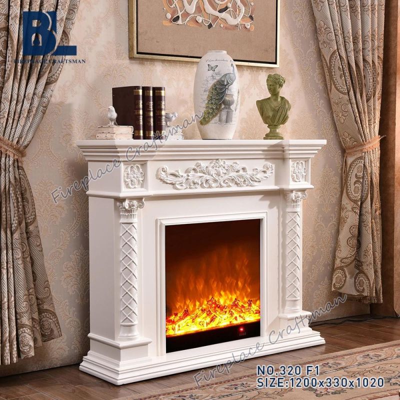 White European LED Lights Heating Electrical Fireplace with Ce (320)