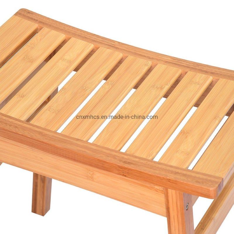 Bamboo Shower Bench Waterproof Wood Shower Chair SPA Bath Organizer Seat Bathroom Stool for Bathroom