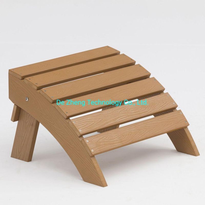 New Design Leisure Chair Ottoman Synthetic Wood Waterproof WPC Adirondack Chair Patio Furniture Set Outdoor Garden Chair Ottoman