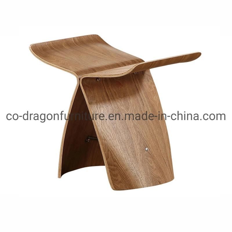 Hot Selling Modern Wooden Furniture Walnut Leisure Butterfly Garden Stool