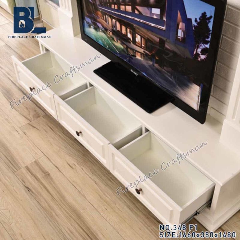 New Model Wood TV Stand Mantel Hotel Furniture Fireplace (348)