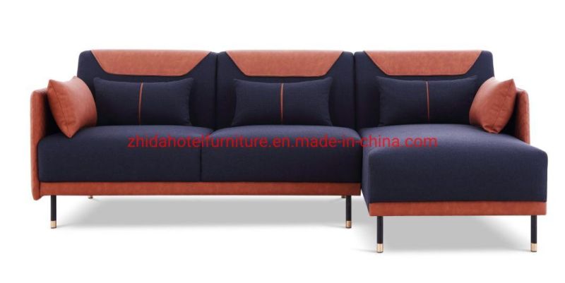 Home Furniture Modern Fabric Leather Wooden Hotel 3 Seat Sofa