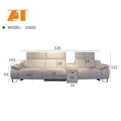 Factory Supply Convertible Sofa Living Room Storage Electric Recliner Sofa with USB Charge