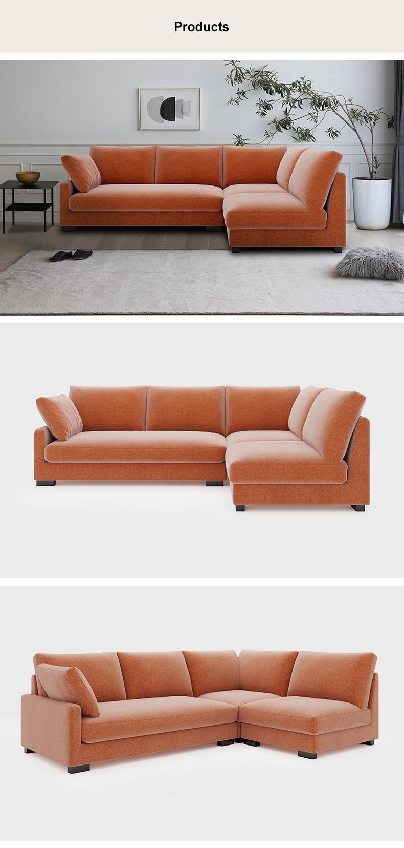 Non Inflatable Couch Chesterfield Home Furniture Fabric Corner Sofa