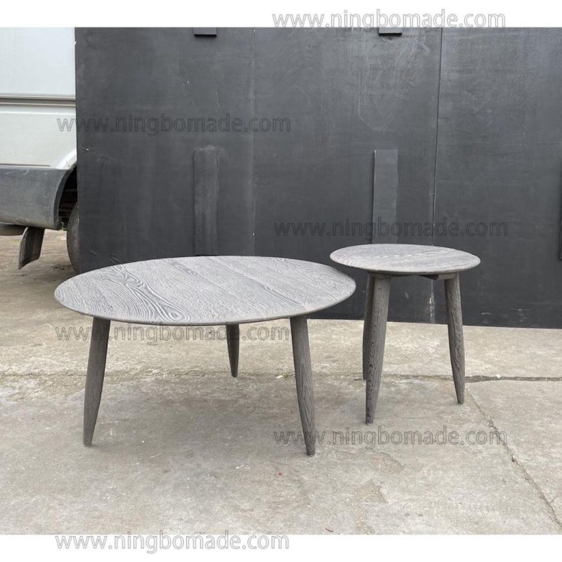 Nordic Retro Vintage Antique Furniture Water Grey Oak Coffee Table