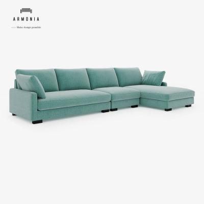 Fabric Home Furniture Modern Leisure L Shape Living Room Sofa