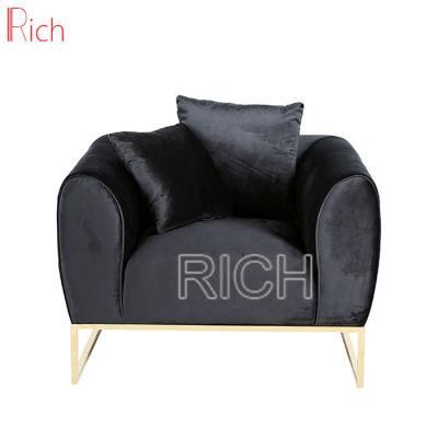 New American Style Living Room Furniture Tufted Black Sofa Couch Oneseat