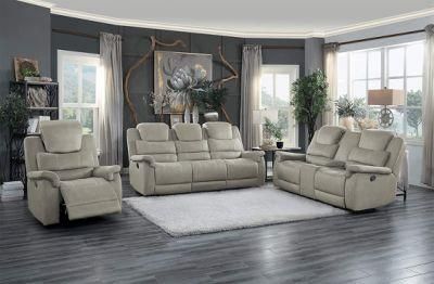 Jky Furniture Modern Design Technology Fabric Manual Recliner Sofa Set for (3+2+1) with Cup Holders and Console on Love Seater