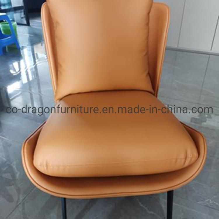 Modern Leather Leisure Chair with Metal Legs for Home Furniture