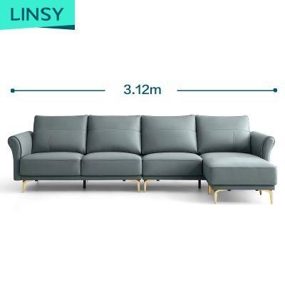 High Quality New L-Shaped Sofas Furniture Modern Genuine Leather Sofa Set BS012