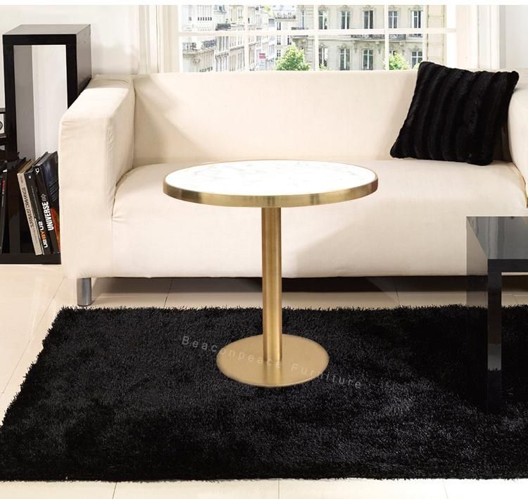 Copper Stainless Steel Artificial Marble Dining Table