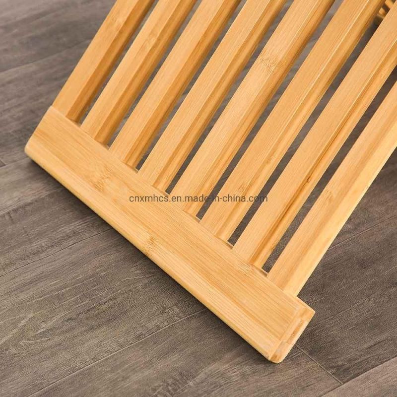 100% Bamboo Small Side Table Corner Plant Stand Wood Bathroom Stool Folding Stool Shower Stool