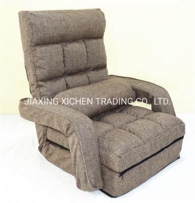 Grey Fabric Folding Single Sofa Sleeper