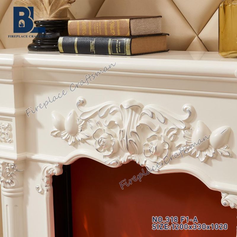 Carving European Style Living Room Furniture Electrical Fireplace (318)