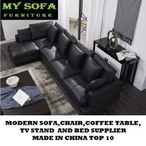 Classic Wood Frame Leather Sofa