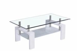 Modern High Gloss MDF Glass Coffee Table