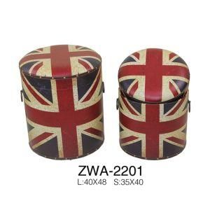 Classic UK Flag PU Printing Storage Stool Ottoman