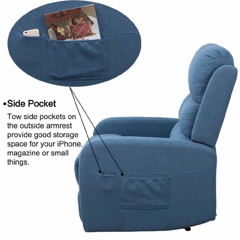 Jky Furniture Fabric Power Recliner Chair with Okkin Motor and USB Charger