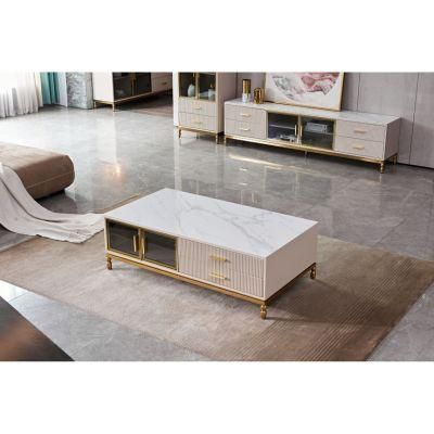 Factory Direct Modern TV Stand Luxury Unit Home Living Room Furniture Metal Coffee Table