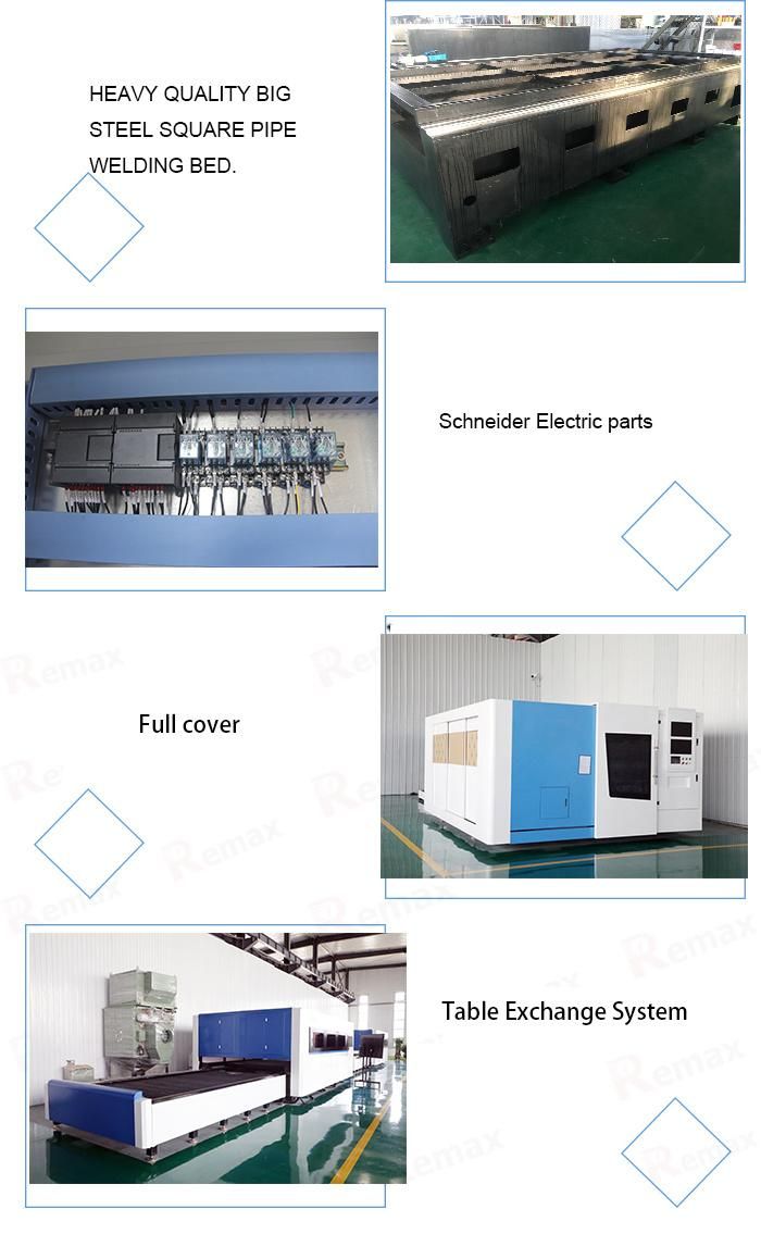 Full Cover Full Closed Fiber Laser Cutting Machine Table Changing Pallet Change Ipg Raycus