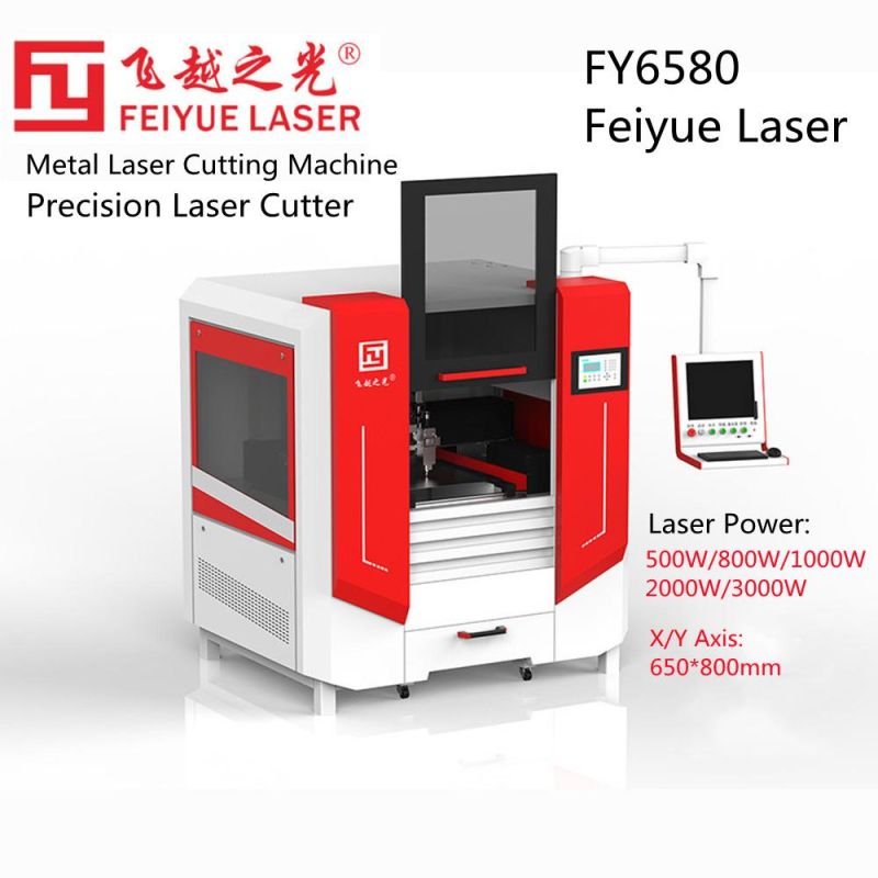 Fy6580s Steel Laser Cutter Feiyue Laser Machine Price Precision Silver Stainless Steel Copper Titanium Ss Plate CNC Sheet Metal Fiber Laser Cutting Machines