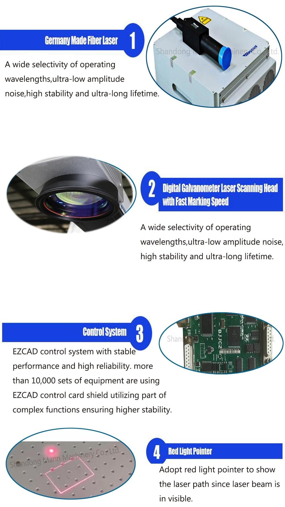 30W Teeltek Fiber Laser Engraving Machine Price with Rotating System