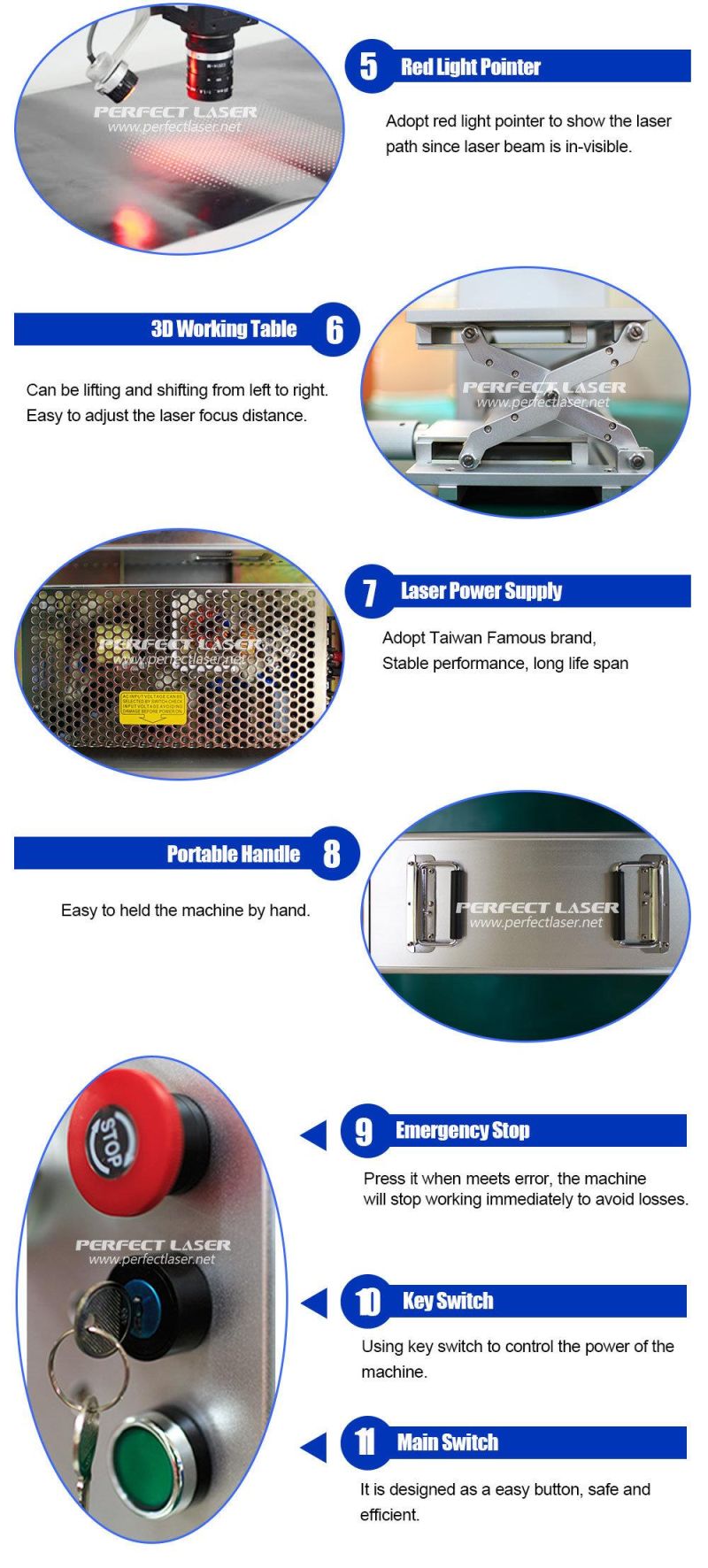 20W/30W/50W High Speed Fiber Laser Marking Machine/Fiber Laser Marker for Metal and Plastic Nonmetal