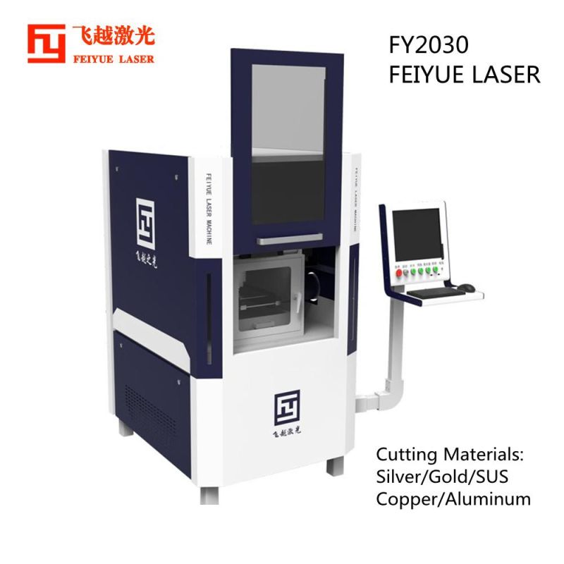 Fy2030 Feiyue Fiber Laser Cutter Industrial Machines Jewelry Ornaments Silver Gold Metal Sheet Copper Titanium High Precision Gold Fiber Laser Cutting Machine