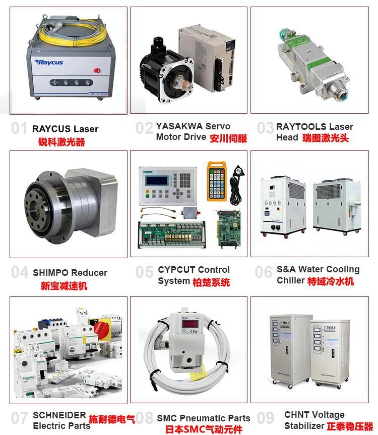 Ipg Raycus Source 500W 750W 1000W 1500W 2000W 3000W Metal Protect Covering Fiber Laser Cutting Machine