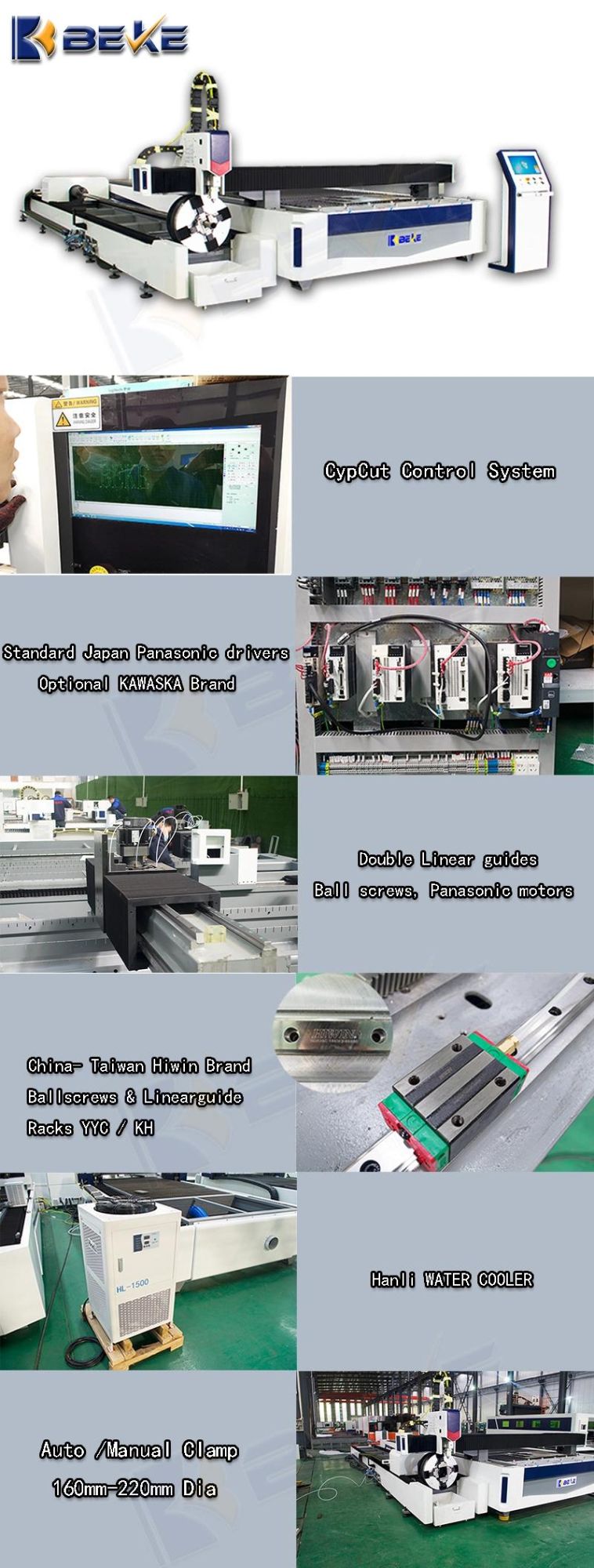 Bk4020 CNC Round Pipe Carbon Steel Plate Fiber Laser Cutting Machine Equipment