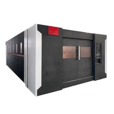 Closed Covering Steel Fiber Laser Cutting Machine with Exchange Table