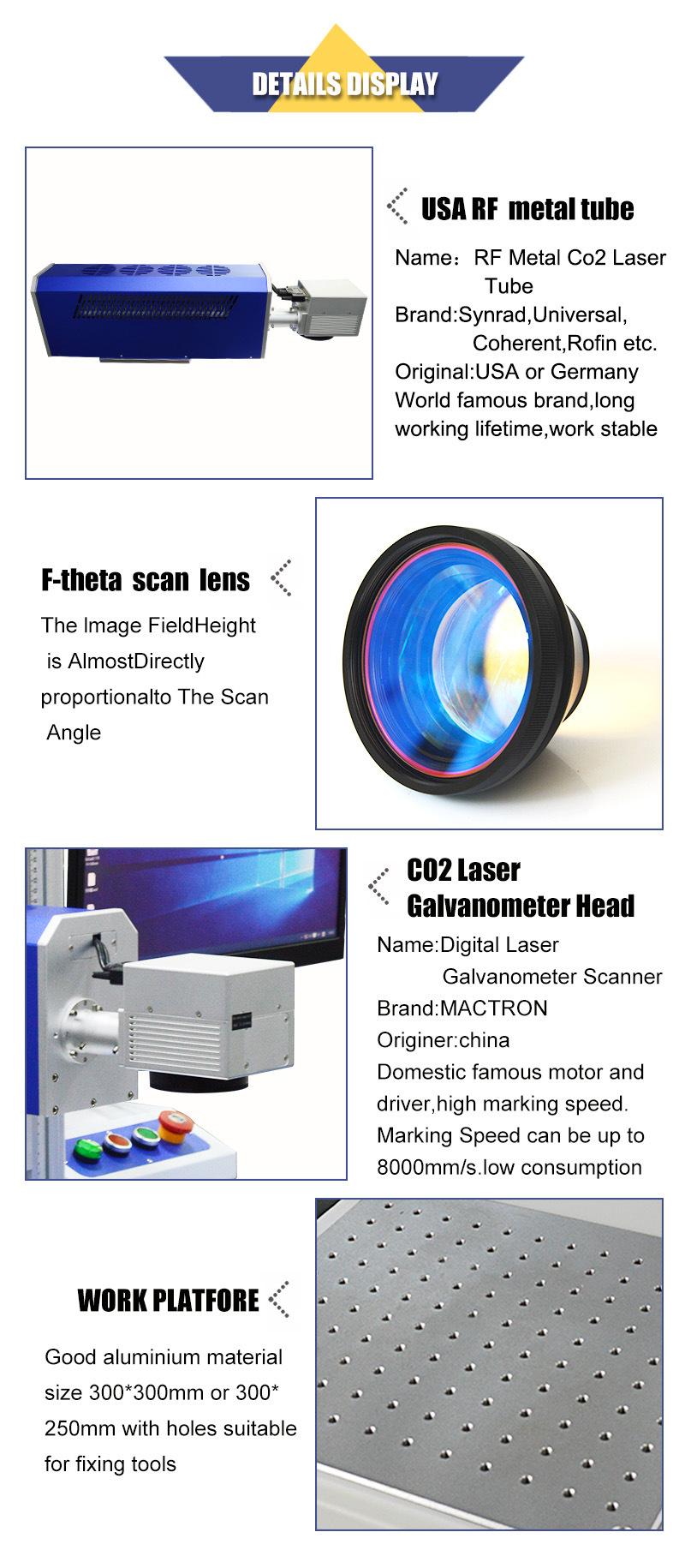 Monthly Deals 30W CO2 Laser Marking / Engraving / Printing Machine for Leather / Plastic