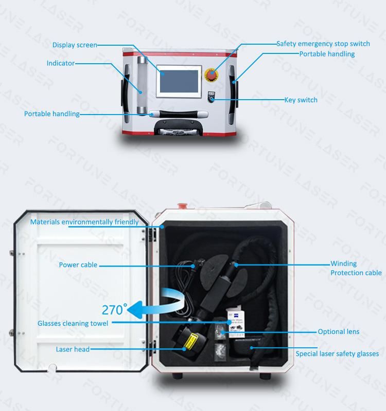 Pulse Laser Rust Removal Portable Laser Surface Cleaner 50W 100W 200W Laser Machine for Car Parts Stainless Steelstick Metal Cleaning