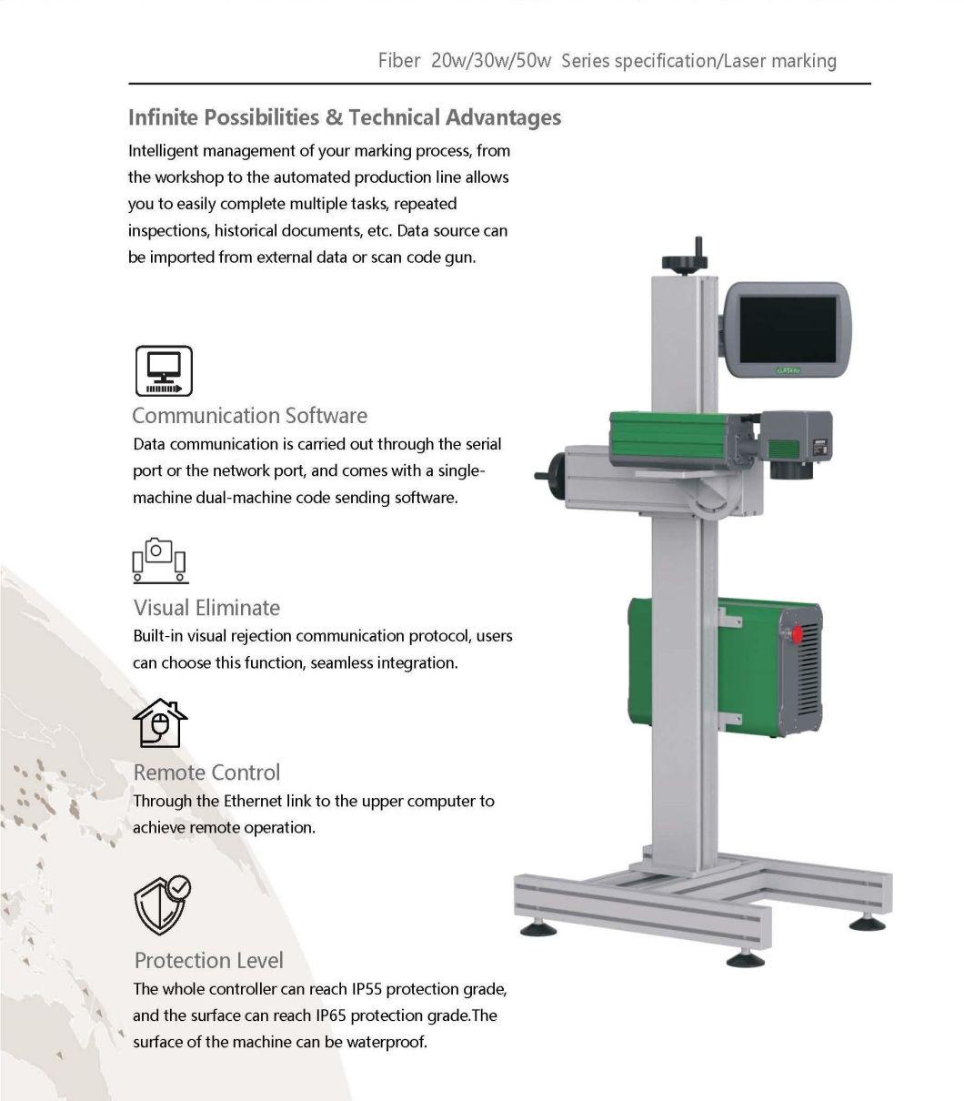 Newest High Speed Flying Fiber Laser Marking Coding Equipment for Iron Bottle Wood Metal Electronics