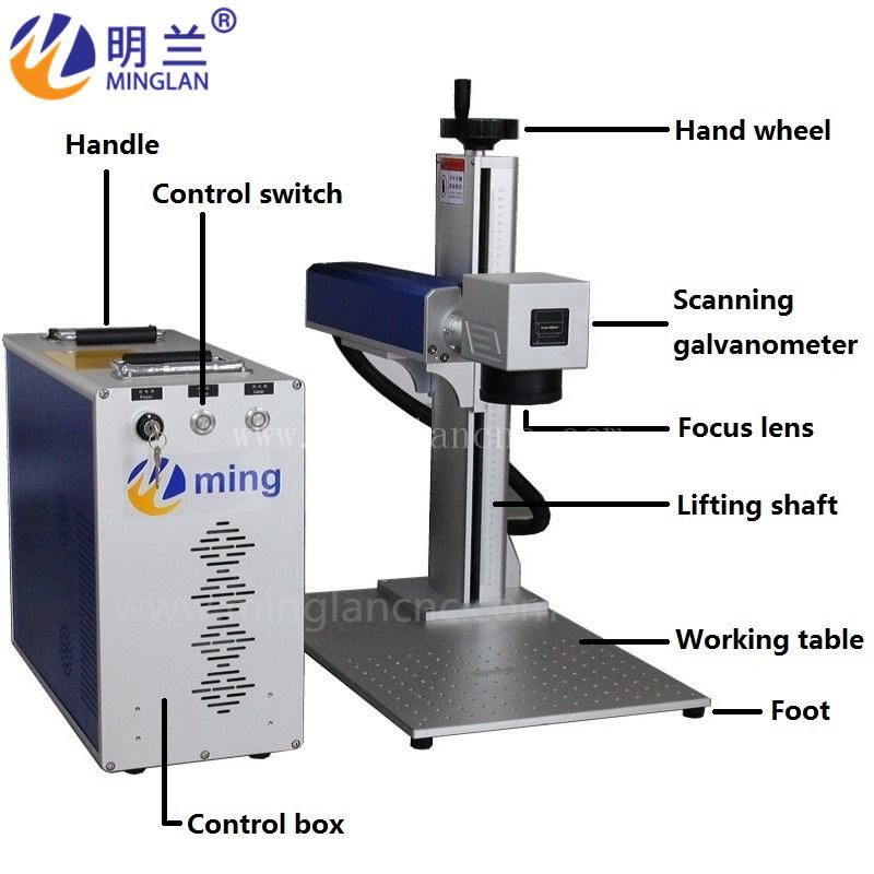 Portable Optical 20W 30W 50W Raycus Laser Source Fiber Laser Marking Machine