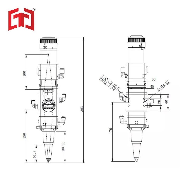 Raytools Bt210s Fiber Laser Cutting Machine Cutting Head