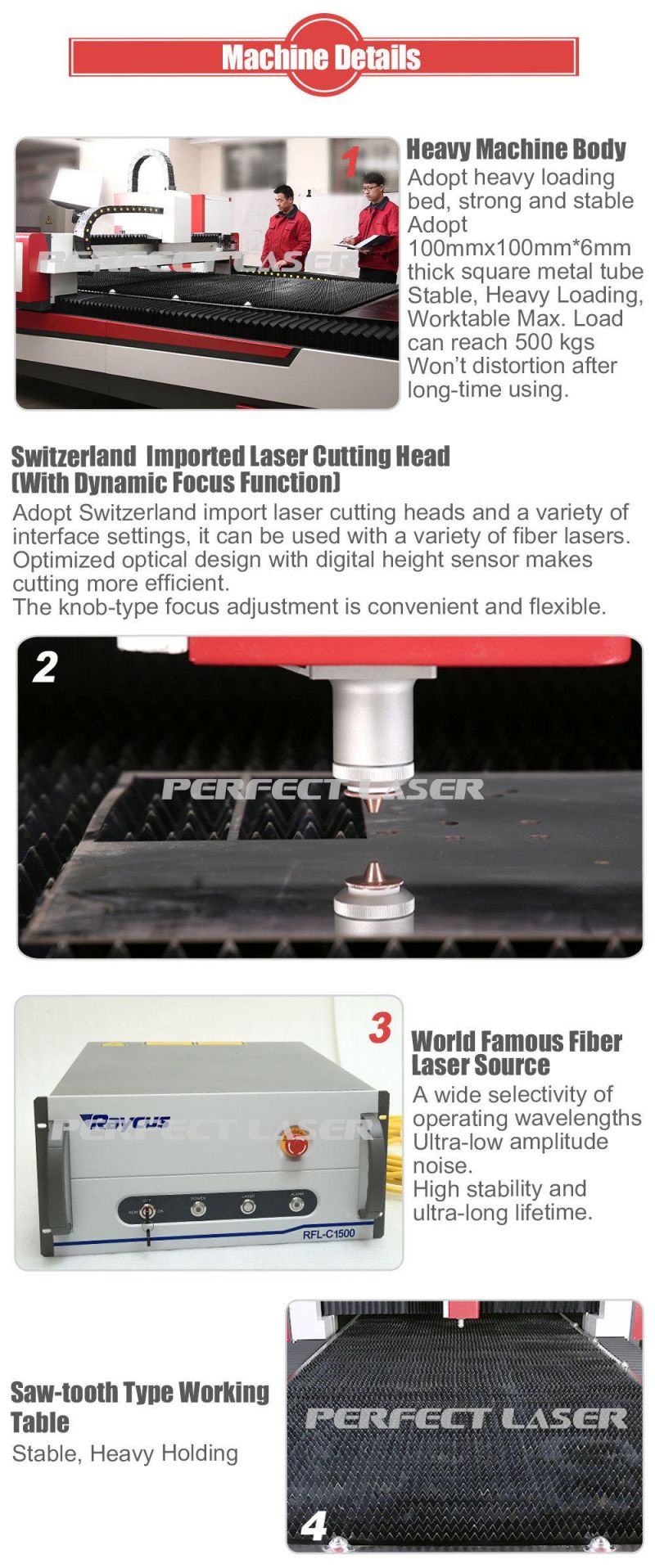Automatic Offline Movement Control Stainless Steel Carbon Steel Fiber Laser Cutting Machine for Metal