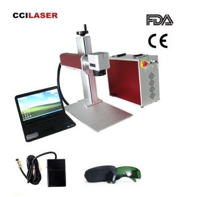 Metal Logo Printing Machine 30W Fiber Laser Marking Machine with Raycus Source Jewelry Pigeon Ring Engraving Equipment